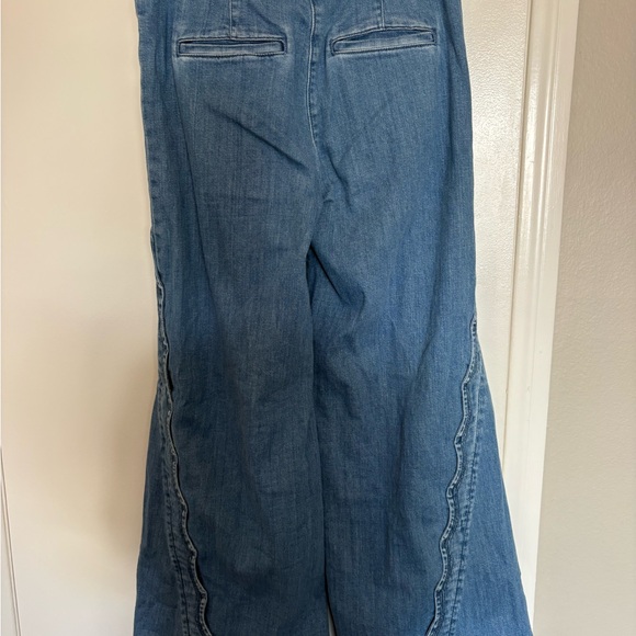 Anthropologie Maeve Scalloped-Edge High-Rise Wide-Leg Jeans - Picture 5 of 5